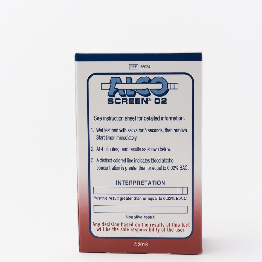 AlcoScreen 02 CLIA Waved Saliva Alcohol Screening Test Strip - (24 Test Strips / Box) 56024 - 9102 Alcohol,Saliva Test Chematics